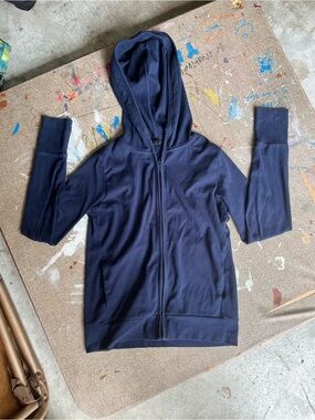 Kids Navy Zip-Up Hoodie Sweatshirt